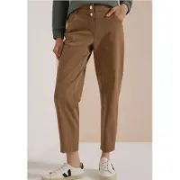 Cecil Dames Mid Waist Barrel Leg Hose im Casual Fit - Bruin - 29