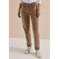 Cecil Dames Mid Waist Broek met smalle pijpen in Slim Fit - Bruin - 28