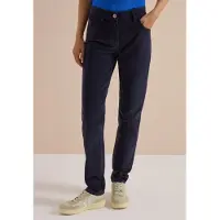 Cecil Dames Mid Waist Broek met middelhoge taille en smalle pijpen in Slim Fit - Blauw - 31