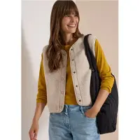 Cecil Dames Teddy bodywarmer met softshelldetails - Wit - L