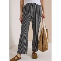 Cecil Dames Broek met Wide Leg pijpen in gebreide look - Blauw - M