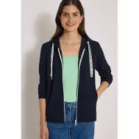 Cecil Dames Sweatjack met capuchon en structuur - Blauw - L