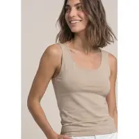 Street One Dames Basic top met ronde hals in effen kleur - Beige - 38