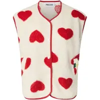Pieces Bodywarmer beige / rood