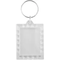 Combicraft Plexiglas sleutelhanger blanco rechthoek geribbeld 38x50mm - 25 stuks