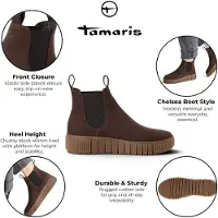 Tamaris Dames bruine leren Chelsea enkellaarzen - 25403-43