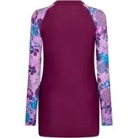 Speedo Dames Bloemprint Lange Mouw Modesty Badpak (Paars/Blauw)