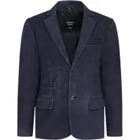 Infinity Leather Heren Italiaanse marineblauwe leren blazerjas - Hol