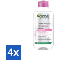Garnier 4 x - SkinActive - Micellair Water - Gevoelige Huid - Gezichtsreiniger - 200 ml - Micellair Water - Gezichtsreiniger - Gevoelige Huid - Make-up Remover - Alcoholvrij