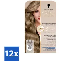 Schwarzkopf 12 x - Haarkleuring - Creme Supreme 8-16 - Cool Asblond - 245g - Blond Haar - Asblond - Haarkleur - Permanente Haarkleuring - Grijsdekking