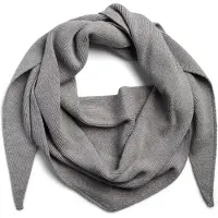 Pieces Pckomma Rib Groot Driehook Sjaal Dames Grijs ONE SIZE