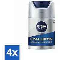 Nivea 4 x MEN - Anti-Age - Gezichtscrème met SPF 15 - 50 ml - Anti-ouderdom Verzorging - Gezichtscreme - SPF 15 - Huidveroudering - Hyaluronzuur