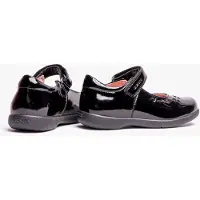 Geox NAIMARA G A Meisjes Leren Klittenbandschoen School Patent Zwart