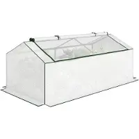 Outsunny Kas-Metaal, PE-180L x 90B x 70H cm-Wit