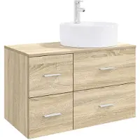 vidaXL Badkamerkastset, 2 stuks, Sonoma-eikenfineer