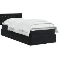 vidaXL Opbergbed met hoofdeinde Zwart 90 x 200 cm Fluweel