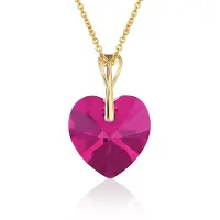 Montebello Ketting Pim HG99 - Swarovski Hart - 925 Zilver Verguld - Ø14mm - 40cm