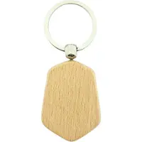Combicraft Blanco houten sleutelhanger hexagon 48x35mm - verpakking 10 stuks