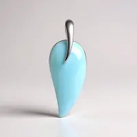 Cavill - 925 Sterling Zilver Hanger - 7,3 ct Larimar Fancy Cabochon - Bladvormig Design - Caribische Sieraden - Zilveren Hanger Dames