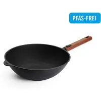 Norbert Woll Woll Eco Logic QXR wokpan: met afneembaar houten handvat, diameter 30 cm, hoogte 10 cm, geschikt voor alle warmtebronnen, inclusief inductie