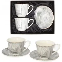 Livello Porseleinen Kopjes met Schotels (2 stuks) - 250ml
