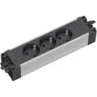 Bachmann stekkerdoos met Wieland GST18 installatiestekker en 3 contacten / zwart/zilver