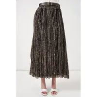 Big Dart Hoog-Waisted Paisley Midi A-Lijn Rok
