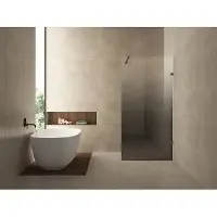 Wiesbaden Inloopdouche rechts less 90x200 cm 8 mm nano spiegelrook- naar helder glas gunmetal