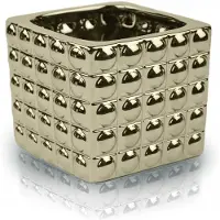Polnix Gouden Keramische Pot met Glazuur, 14 x 13 cm