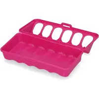 Gaun Pluimvee voertrog - Kippenvoerbak - Voederbak met 2 gaten - Kunststof - 20x9x6 cm - Oranje/Roze - Assorti