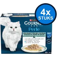 Gourmet 4x - Perle Ocean Flakes in Saus - Kattenvoer Natvoer - doos 12x85g