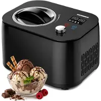 Heinner IJsmachine – 100 W – 1 L – Ingebouwde Compressor – LED-display – Touchbediening & Draaiknop – IJs-, Yoghurt-, Meng- & Koelfunctie – Uitneembare IJskom – Zwart