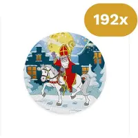 We Fiesta 192x Sinterklaas Bordjes 23cm FSC - Papieren Feestbordjes Sint te Paard - Pakjesavond Tafelservies