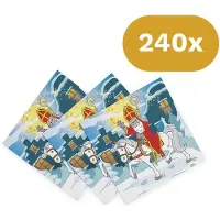 We Fiesta 240x Sinterklaas Servetten 33x33cm FSC 3-laags - Papieren Lunchservetten Sint - Pakjesavond Tafeldecoratie