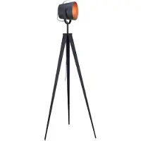 Teamson Home Artiste Modern Statief Vloerlamp - Zwart/Roos Goud - Metaal Poten - 158 cm hoog