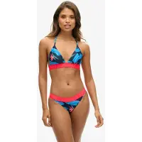 Superdry Dames Bikinibroekje met logo Classics zwart (S), Strandkleding, Gerecycled polyester, Duurzaam W3010401A