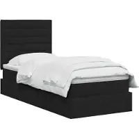 vidaXL LED-bed met matras, zwart, 90 x 190 cm, met stoffen bekleding