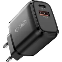 Tech-Protect 65 Watt 2 Poort USB En USB-C Oplader Zwart
