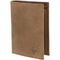OXMOX Leren portemonnee Leather RFID Protect Kombibörse Turtle 2.0 Embossed Vintage Light Brown bruine