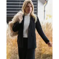 Je m'appelle Blazer Straight Travel Brushed | Zwart Zwart Maat XS