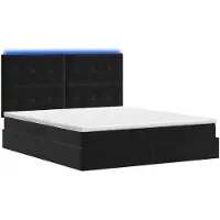 vidaXL LED-bed met opbergruimte en matras, zwart, 160 x 200 cm, fluweel