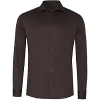 Desoto Luxury Tailored Fit Jersey overhemd bruin, Effen