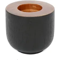 Bazar Bizar Kandelaar Bondii | hout naturel 8x8x8 cm kandelaars | NADUVI