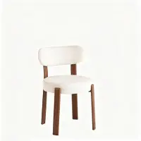 Lizzely Garden & Living SET DEAL 4 stuks: Eetkamerstoel Japandi Yaren beige walnoot poten japanse stijl eetstoel zetel