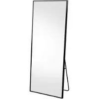 Happiq Staande Passpiegel Volledige Lengte - Zwart, 177 x 77 Cm - Rechthoekig Ontwerp met Aluminium Frame voor Moderne - voor Slaapkamer, Hal of Entree
