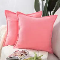 Golden Crown - Korte Kussenslopen - Zacht Chenille - Roze - Decoratief Kussenhoes
