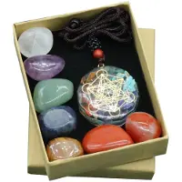 Semoic Zeven Chakra Set Natuurlijke Aura Gemengde Kristallen Home D