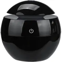 Semoic Draagbare luchtbevochtiger, ultrasone USB-aromadiffuser, LED-nachtlampje, elektrische etherische olie, aromatherapie, zwart