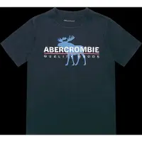 Abercrombie & Fitch T-shirt met print - donkerblauw Jongens Katoen Ronde hals - maat 152