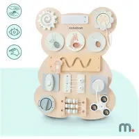 Mamabrum Tafel Multi-Spellen - Sensorische Montessori Tafel van hout - - - Berenvorm - Fijne motoriek